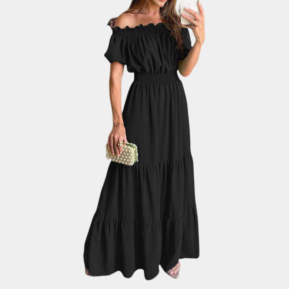 ivita - elegant off shoulder maxikjole til kvinder