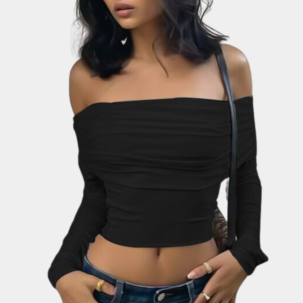 langærmet off-shoulder top til kvinder