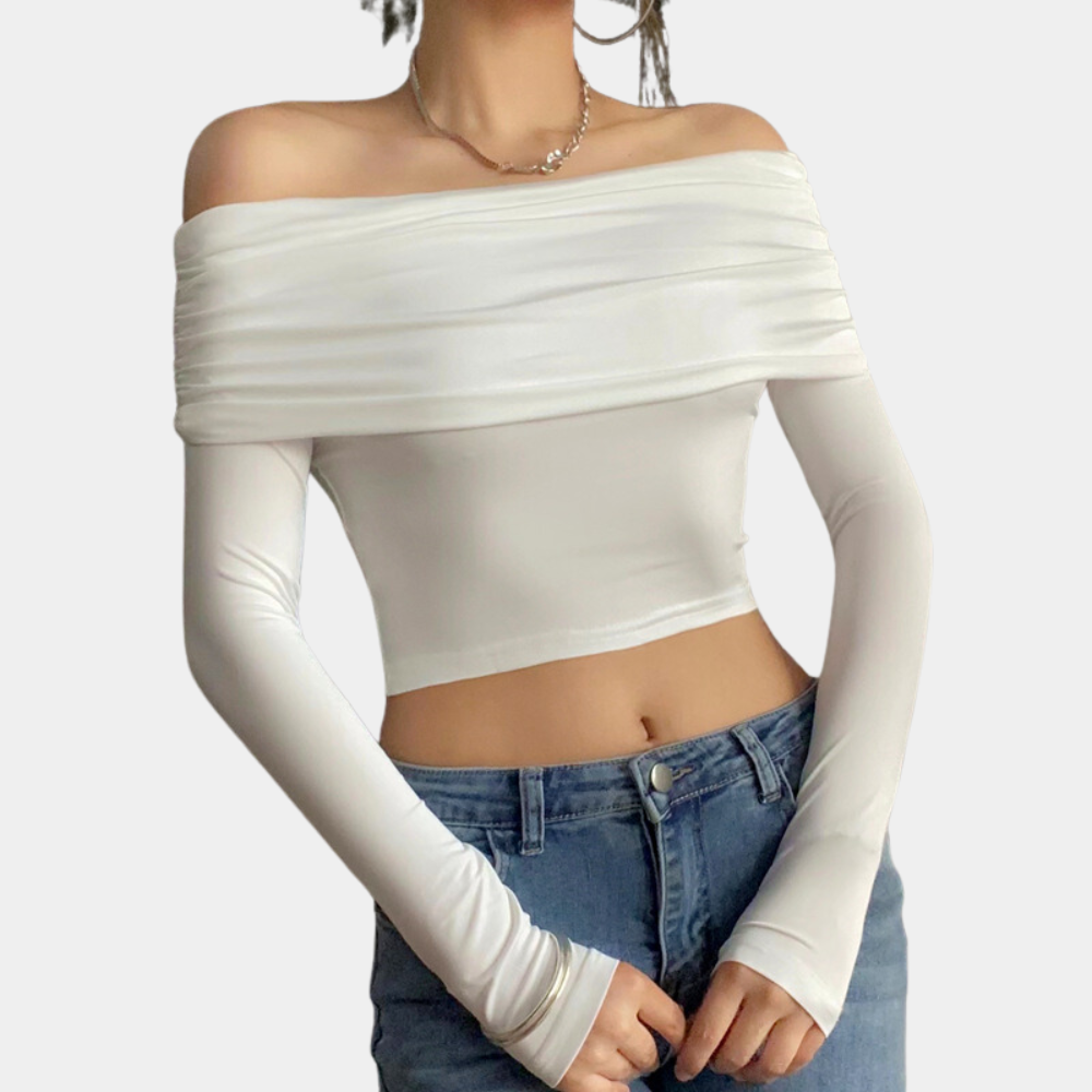 langærmet off-shoulder top til kvinder