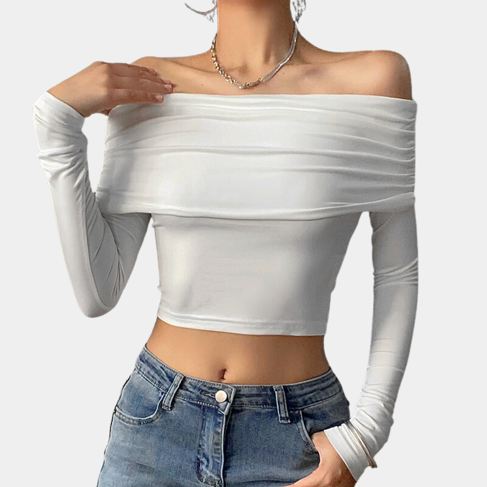 langærmet off-shoulder top til kvinder