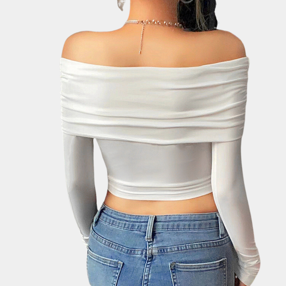 langærmet off-shoulder top til kvinder