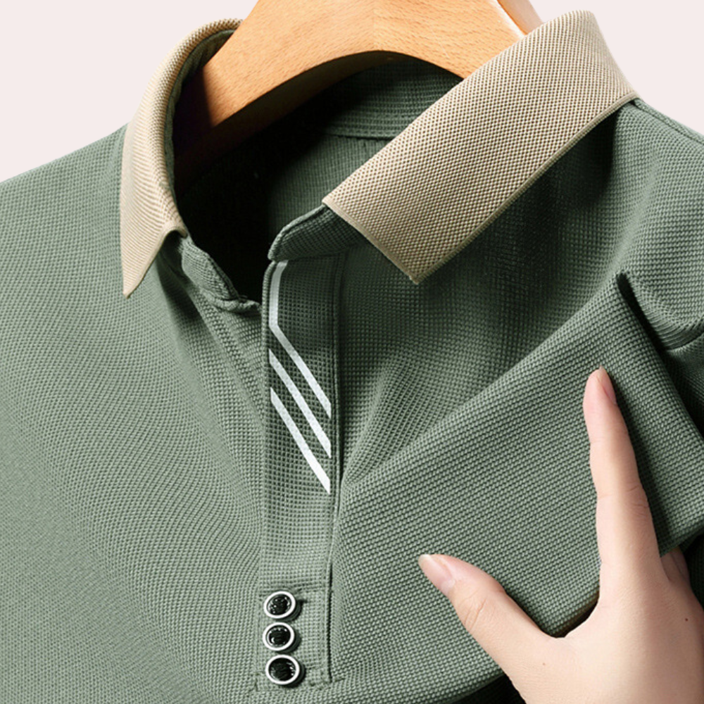 jacek - afslappet langærmet poloshirt til mænd
