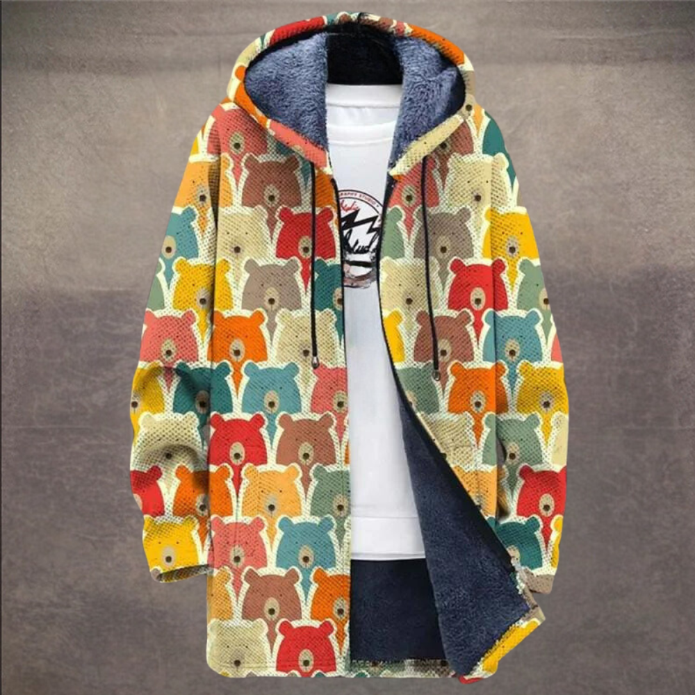 arturo - farverig cardigan i retrostil til mænd