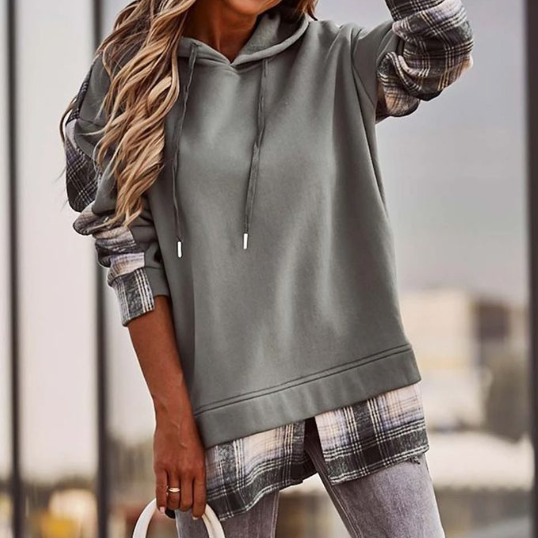 april - modet rygter langærmet patchwork sweater