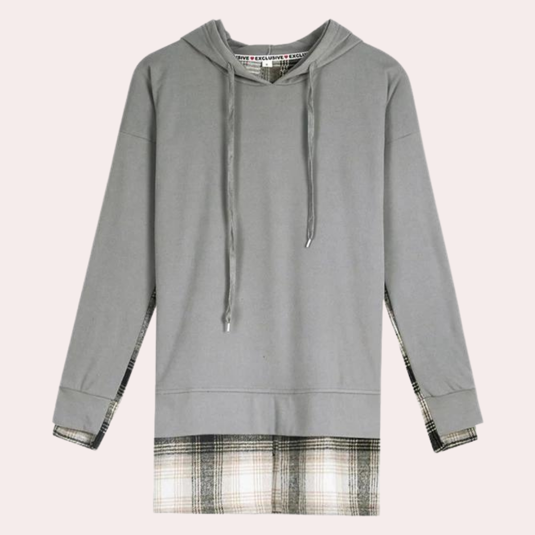 april - modet rygter langærmet patchwork sweater