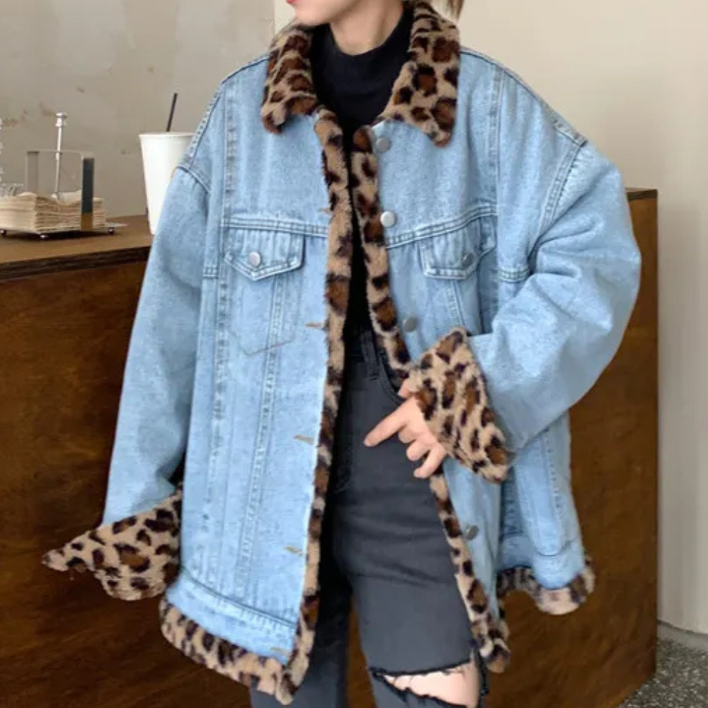 calissa - vendtbar denim vinterjakke til dame