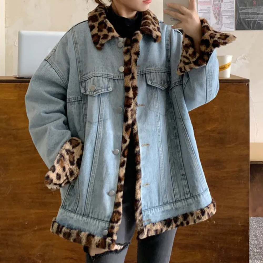 calissa - vendtbar denim vinterjakke til dame