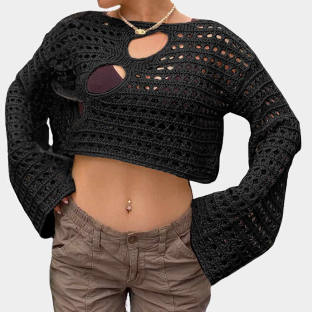 moderne strikket crop top til kvinder