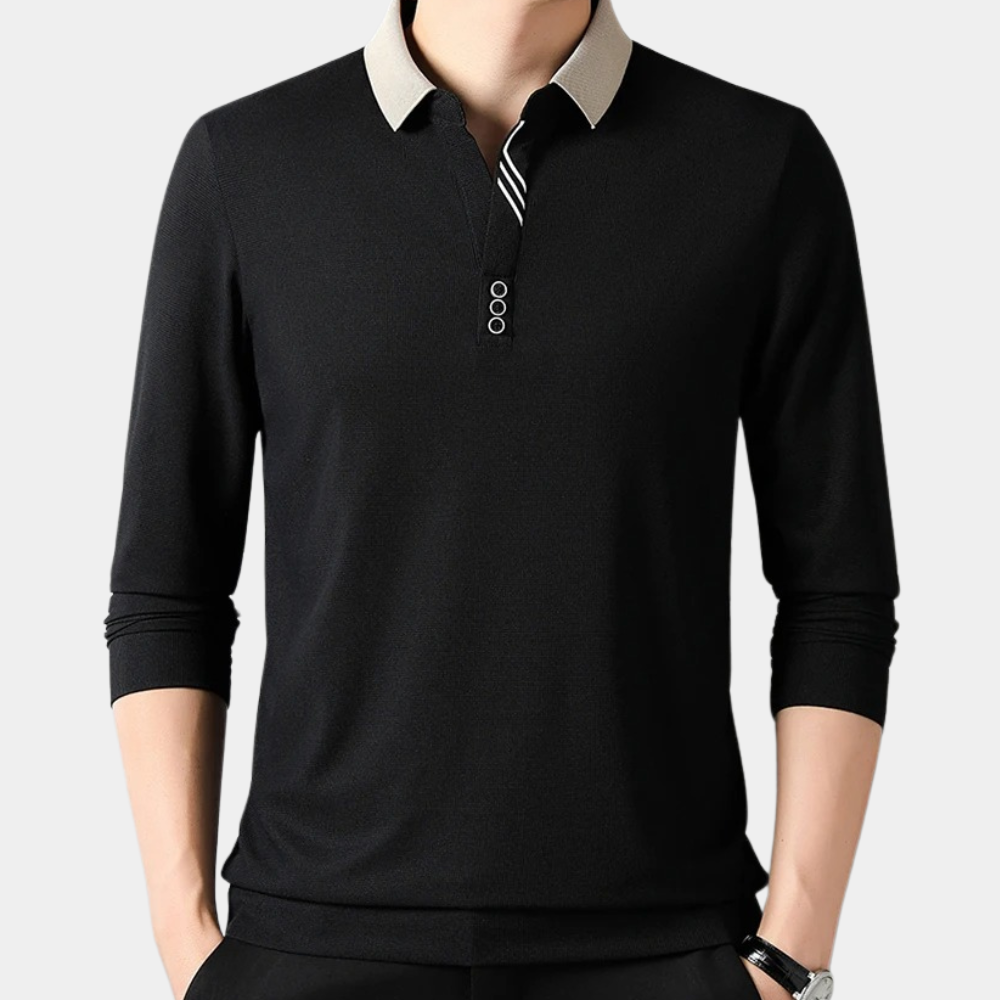 jacek - afslappet langærmet poloshirt til mænd