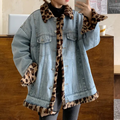 CALISSA - Vendtbar Denim Vinterjakke til Dame